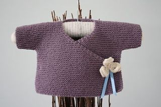hand knitted kimono baby cardigan by mini mcghee