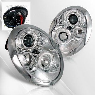 Mini Cooper, Cooper S 01 02 03 04 05 Projector Headlights /w Halo/Angel Eyes (NOT for factory Xenon) ~ pair set (Chrome) Automotive
