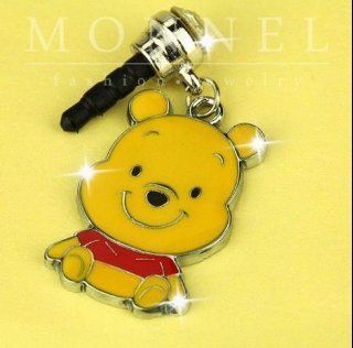 ip194 Luxury Winnie the Pooh Iphone 4 4s 3gs Android 3.5mm Ear Cap Anti Dust Plug Charm Cell Phones & Accessories