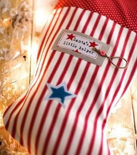 personalised candy stripe bow stocking by 'by alex'