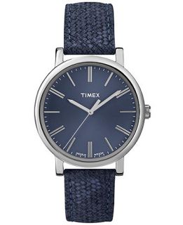 Timex Watch, Womens Premium Originals Classic Navy Woven Leather Strap 38mm T2P171AB   Watches   Jewelry & Watches