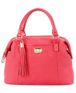 Tommy Hilfiger Handbag, Pebble Leather Turnlock Tassel Bowler Bag   Handbags & Accessories