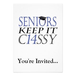 Seniors Keep it Classy Class of 2014 Graduation Personalized Invites