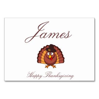 Thanksgiving Place Cards   Turkey With Hat Table Cards