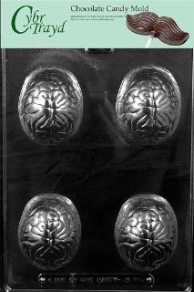 Cybrtrayd M197 The Brain Chocolate Candy Mold with Exclusive Cybrtrayd Copyrighted Chocolate Molding Instructions Kitchen & Dining