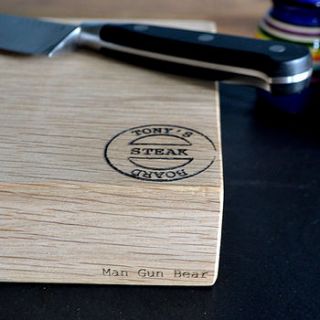 personalised steak chopping board by made lovingly made