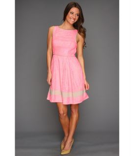 Jessica Simpson Sleeveless Lace Contrast Trim Dress Womens Dress (Pink)