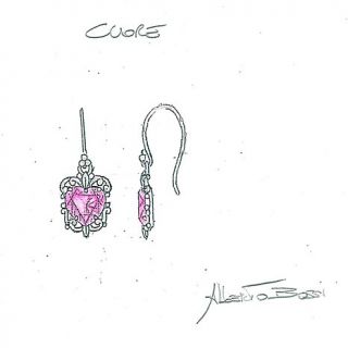 Orvieto Silver Enhanced Pink Quartz Heart Drop Sterling Silver Earrings