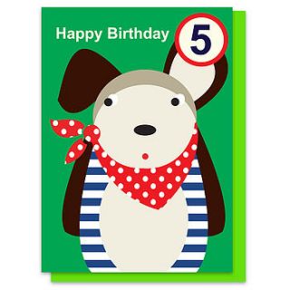 douglas the dog age five card by olive&moss