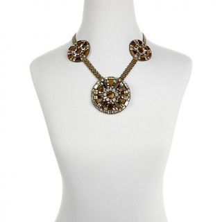 RK by Ranjana Khan Tiger's Brown Silk Taffeta 20 1/2" Beaded Necklace