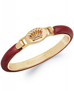 Juicy Couture Bracelet, Rose Gold Tone Crown Plaque Bordeaux Leather Bangle Bracelet   Fashion Jewelry   Jewelry & Watches