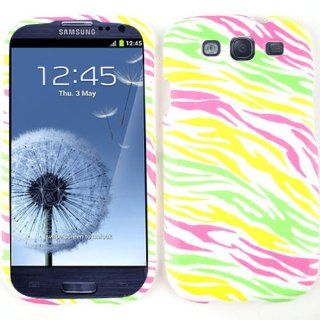 Cell Armor I747 SNAP TE194 Snap On Case for Samsung Galaxy SIII   Retail Packaging   Glow in the Dark, Colorful Zebra Print Cell Phones & Accessories