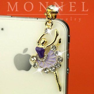 ip189 Purple Ballerina Anti Dust Plug Cover Charm For iPhone 4 4S Smart Phone Cell Phones & Accessories