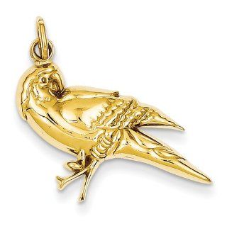 14k Yellow Gold Parrot Charm Jewelry