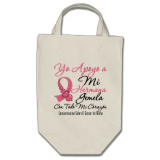 Yo Apoyo a Mi  Hermana Gemela    Cáncer de Mama Tote Bag