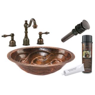 Premier Copper Products Braid Under Counter Hammered Bathroom Sink