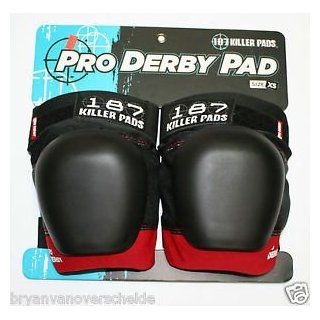 187 Pro Derby Black / Red Large Knee Pads  Skate And Skateboarding Knee Pads  Sports & Outdoors