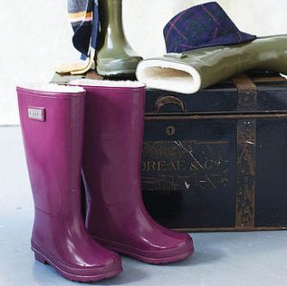 merino sheepskin lined wellington boots by ewe style
