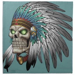 Native American Indian Tribal Gothic Skull Napkins