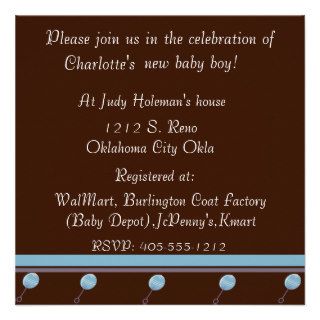 Chocolate Baby Boys Shower Invitation