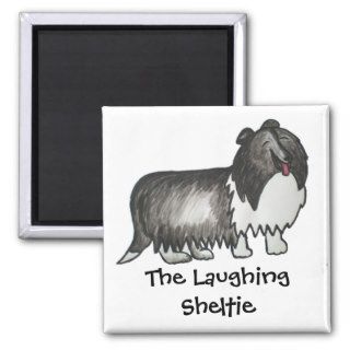 Laughing Bi Black Sheltie Magnet
