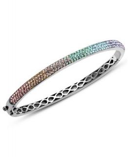 Kaleidoscope Sterling Silver Bracelet, Rainbow Crystal Bangle with Swarovski Elements   Bracelets   Jewelry & Watches