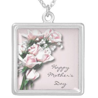 Pink Roses   Mother's Day Personalized Necklace
