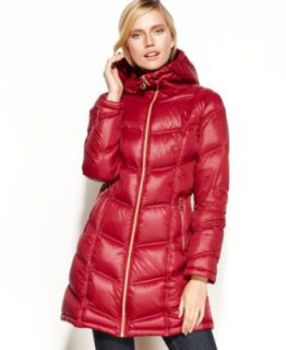 Calvin Klein Faux Leather Trim Packable Down Puffer   Coats   Women