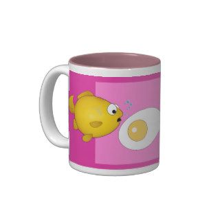 Cartoon fish and fried egg surprise mug