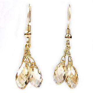 vintage style crystal drop earrings by sarah kavanagh jewellery