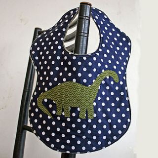 dinosaur spotty bib by nickynackynoo