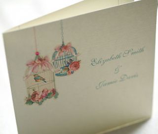 folded vintage blossom wedding invitations by beautiful day