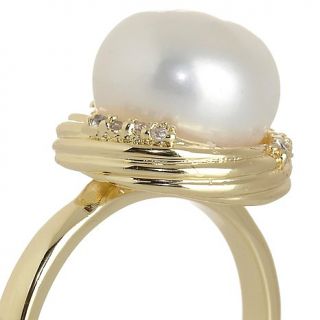 Designs by Veronica™ 10 10.5mm Cultured Freshwater Pearl Goldtone Ribbed