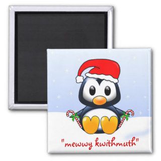 Cute Christmas Penguin Cartoon Magnets