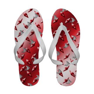 Shark red diamond plate steel pattern sandals