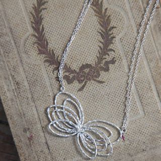 delicate butterfly necklace by lavender room