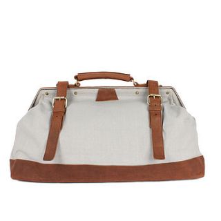 canvas jaipur weekender bag, light grey by bohemia