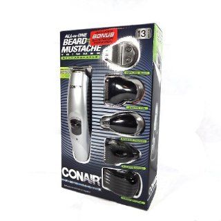 Conair 13 Piece Rechargeable ALL IN ONE BEARD & MUSTACHE TRIMMER Grooming System GMT189BGB Health & Personal Care
