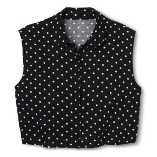 Mossimo Supply Co. Juniors Cropped Button Down Top   Polka Dot XXL(19)