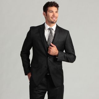 Calvin Klein Men's Charcoal 2 button Wool/Cashmere Blend Suit Calvin Klein Suits