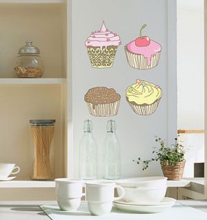 cup cakes wall sticker  by nubie modern kids boutique