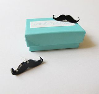 moustache earrings by sarah hurley designs