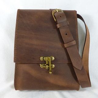 country leather shoulder bag with clasp lock by lewesian leathers