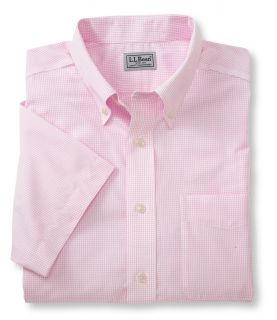 Wrinkle Resistant Vacationland Sport Shirt, Traditional Fit Short Sleeve Mini Check Tall