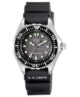 Citizen Womens Pro Diver Black Rubber Strap Watch EP6000 07H   Watches   Jewelry & Watches