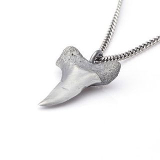silver shark's tooth necklace by james newman jewellery