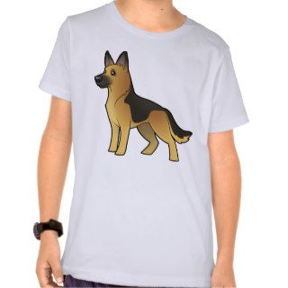 Cartoon German Shepherd Tee Shirt