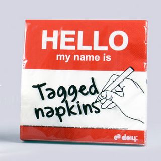'hello my name is' napkins by yeradessa