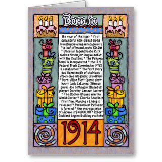 Fun Facts Birthday   Born in 1914 Cards