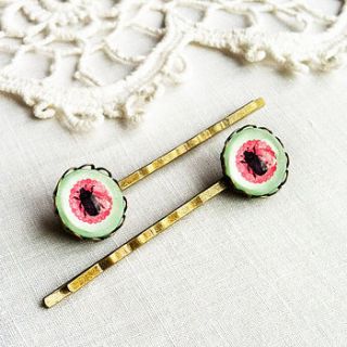 vintage style bug hairslides by pomegranate prints